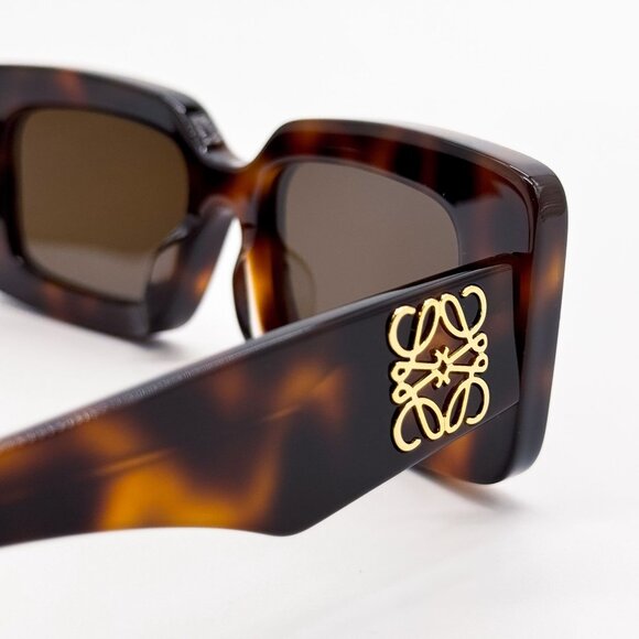 NEW LW40102F 52E, LOEWE SQUARE HAVANA BROWN SUNGLASSES LOEWE - Picture 9 of 12